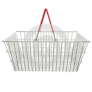 Empty basket with red rubberized handles