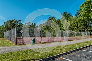 Empty basketball courts at a park
