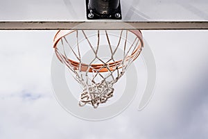 Empty Basketball Net Swinging After the Ball Swished Through