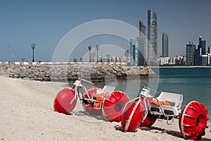 On the empty beach