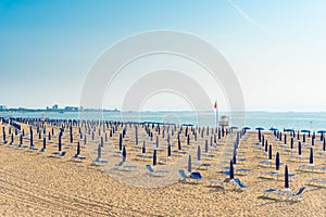 Empty beach at the Adriatic Sea in Italy