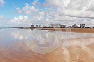 Empty beach Atalaia, Aracaju, Sergipe state, Brazil.