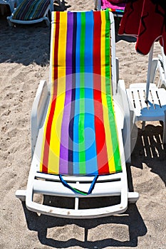 Empty beach bed in Mamaia, Constanta