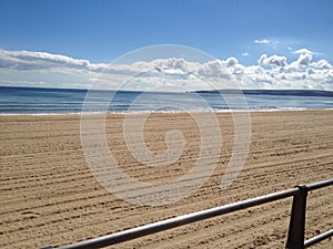 Empty beach in Bournemouth England