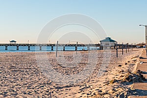 Empty Beach at Buckroe Beach in Hampton, Virginia