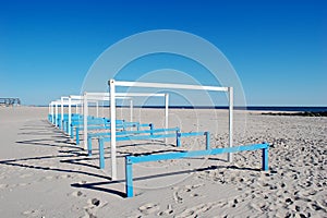 Empty Beach Cabanas