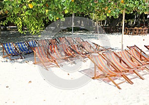 Empty Beach Chairs at Rang Yai Island
