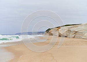 Empty beach on a cloudyd day