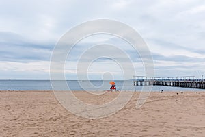 Empty beach at Coney Island, New York