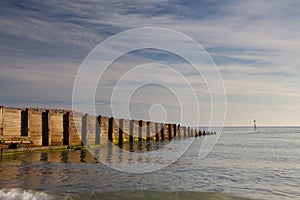 On the empty beach in Cromer,Great Britain