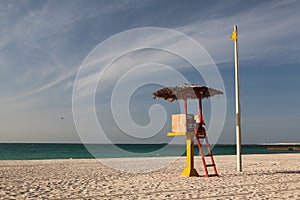 On the empty beach in Dubai