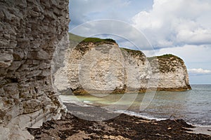 Empty beach on Flamborough Head, Bridlington in Yorkshire, England