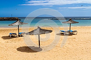 An empty beach. Fuerteventura, Canary Islands, Spain.