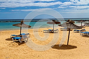 An empty beach. Fuerteventura, Canary Islands, Spain.