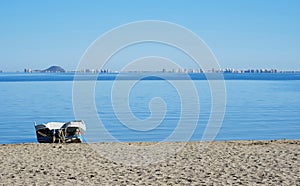 Empty beach of Los Alcazares