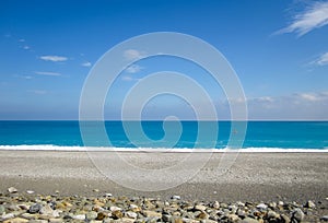 Empty beach of pacific ocean in Hualian, Taiwan