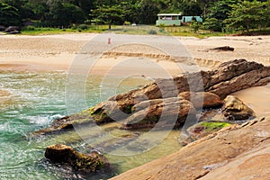 Empty beach Praia do Cepilho, Trindade, Paraty, Brazil photo