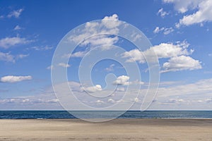 Empty beach at the seaside at the Black Sea