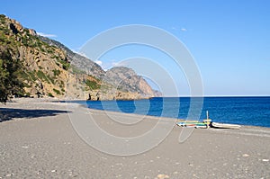 Empty beach of Sougia, Crete, Greece
