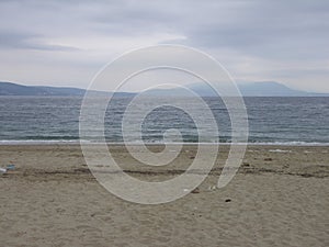 Empty beach in Stavros, Greece