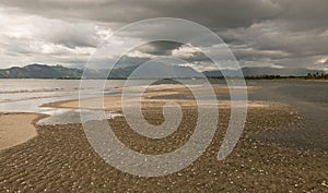 Empty beach before a storm