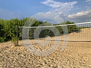 An empty beach volleyball court