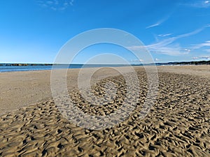 Empty beach in a winter day.