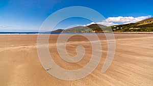 Empty, beautiful and long sandy Inch Beach, Dingle peninsula, Ireland