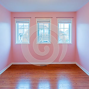 Empty Bedroom in pink color