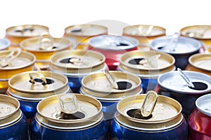 Empty beer aluminum cans