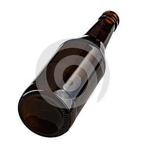 Empty beer bottle. Isolated on white background