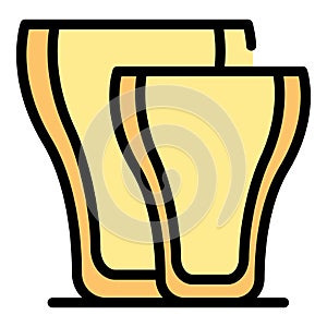 Empty beer glass icon vector flat