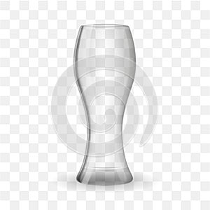 Empty beer glass isolated on transparent effect background