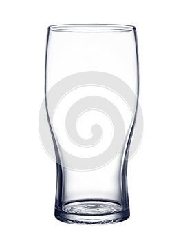 Empty beer glass isolated on white background