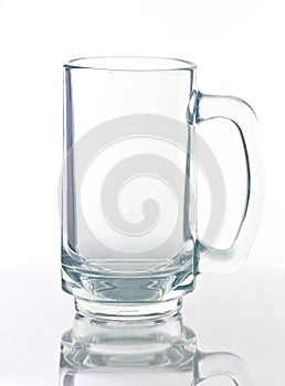 Empty beer glass isolated on white background.