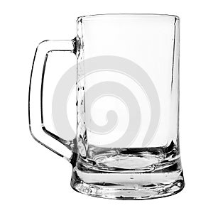 Empty beer mug isolated on white