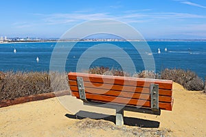 Empty Bench on Bayside Trail at Cabrillo National Monument photo