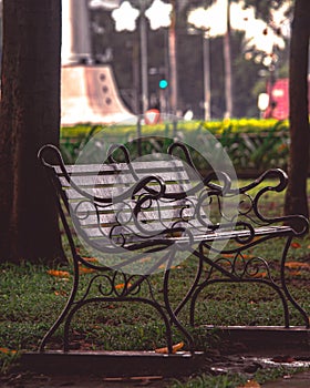 Empty bench in Luneta park manila Philippines photo