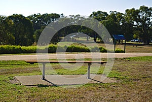 Empty bench in public park