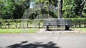 Empty Bench At the sidewalk 01