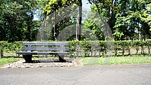 Empty Bench At the sidewalk 02