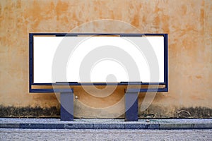 Empty billboard against urban background