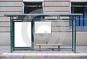 Empty billboard at Bus station - Perfect angle for your add