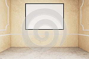 Empty billboard in concrete interior