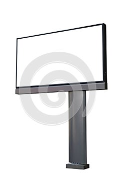 Empty billboard isolated on a white background