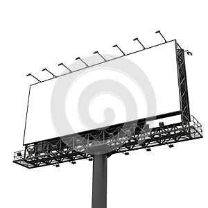 Empty billboard, isolated on white background