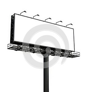 Empty billboard, isolated on white background