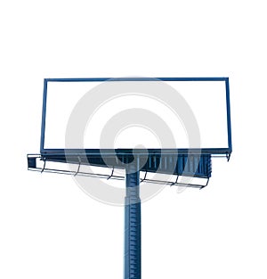 Empty billboard isolated on white