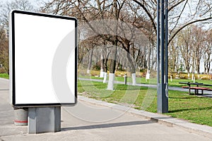 Empty billboard or lightbox on city street