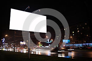 Empty billboard, by night